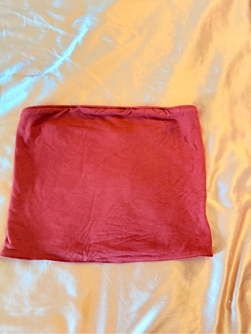 Women's Burgundy Strapless Crop Tube Top